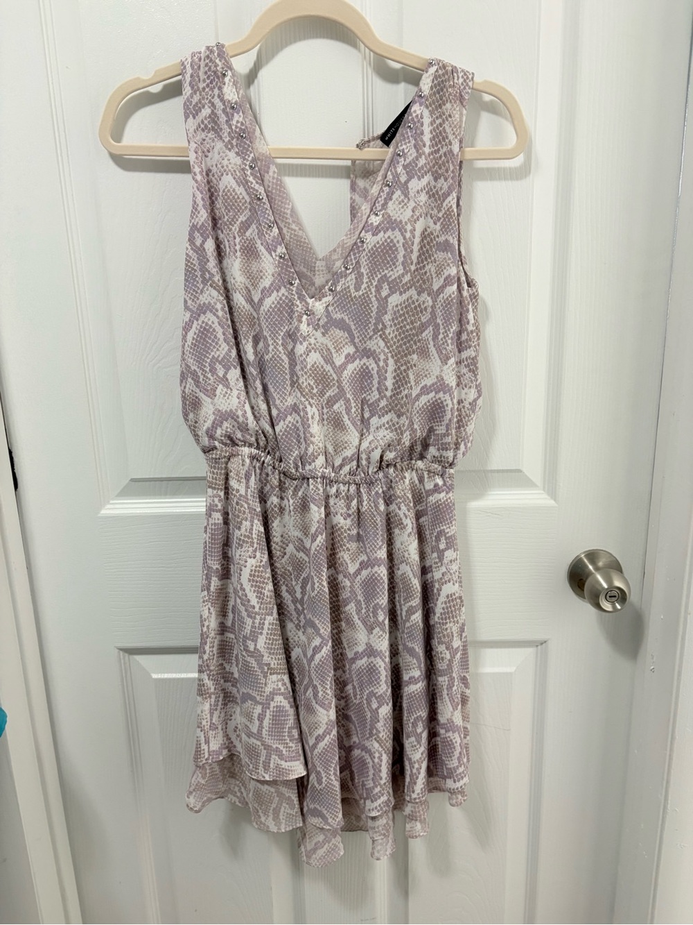 White House Black Market Lavender Snake-Print Midi Dress